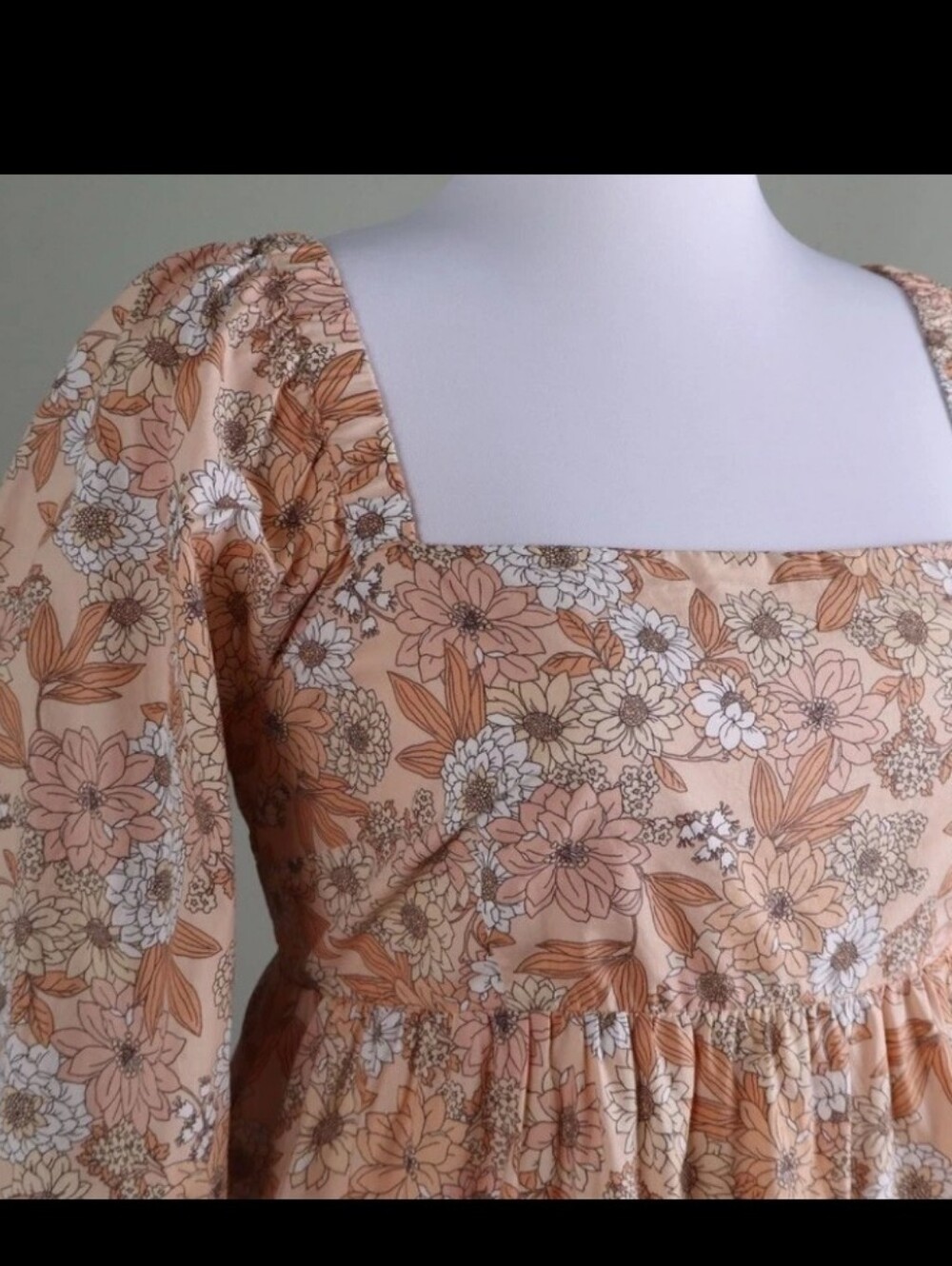 J.CREW Squareneck Cotton Poplin A-Line Smocked Dress in Zinnia Floral Size Md - Picture 6 of 6